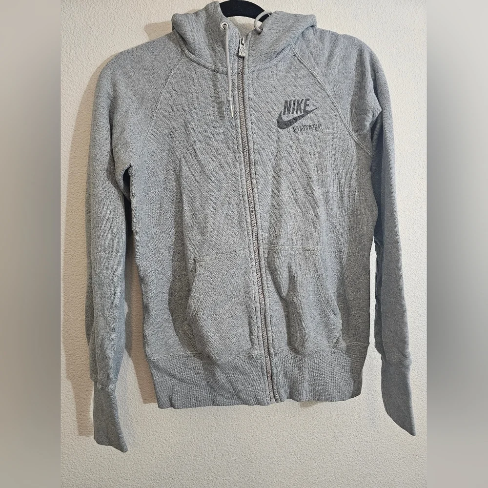 Nike Gray Zip-Up Hoodie - Picture 1 of 9